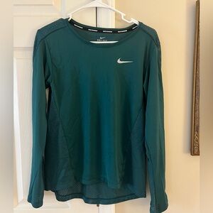 Nike Women's Dri-fit Dark Teal Long Sleeve Tee